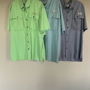 Magellan Outdoors Men's Casual Button Down Shirts - Lime Green, Sky Blue, Navy